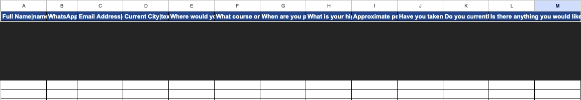 Intake fields capture contact channels, destination and course interest. Student records are masked.